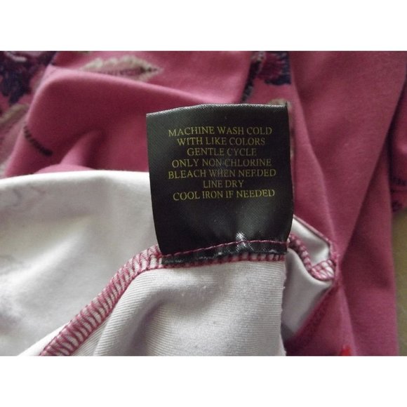 Lee Blouse Size Medium Pink Floral Print V-Neck top shirt boho peasant lace-up - Picture 11 of 11